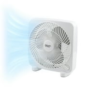 Comfort Zone 9" 3-Speed Portable Box Fan for Home, White