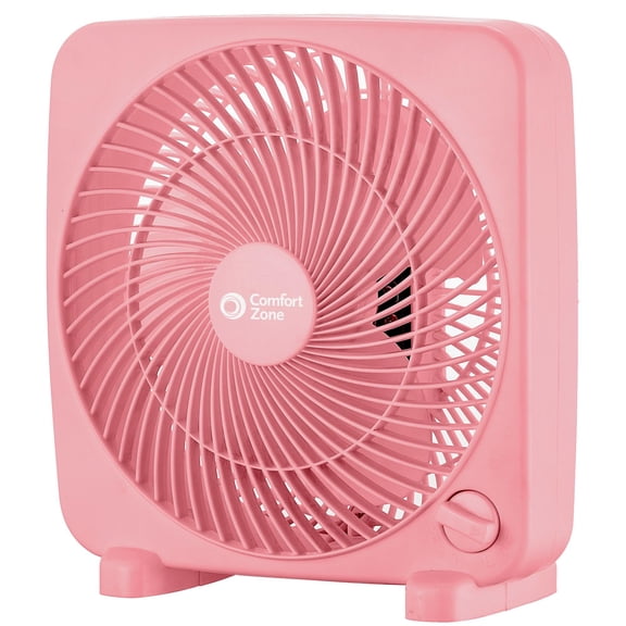 Comfort Zone 9" Portable Box Fan, Pink