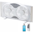 thumbnail image 1 of Comfort Zone 9" Smart Reversible Twin Window Fan with WiFi & Remote Control, 1 of 5