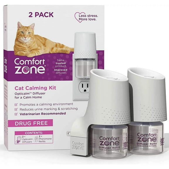 Comfort Zone Calming Opticalm Diffuser Kit for Cats 2-Pack