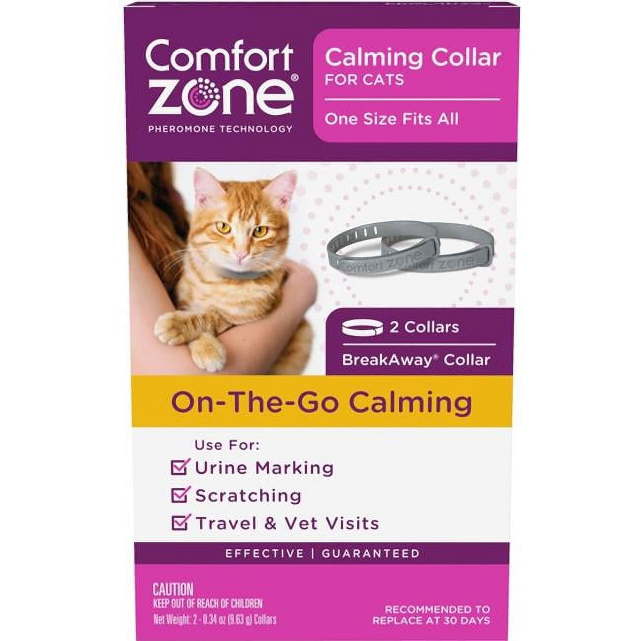 Comfort Zone Calming Pheromone Collar for Cats Anxiety Stress Relief