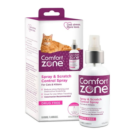 Comfort Zone Cat Calming Spray: Value Size (4 Fluid Ounces)
