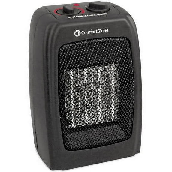 Comfort Zone Ceramic Electric Portable Space Heater, Black, CZ442WM
