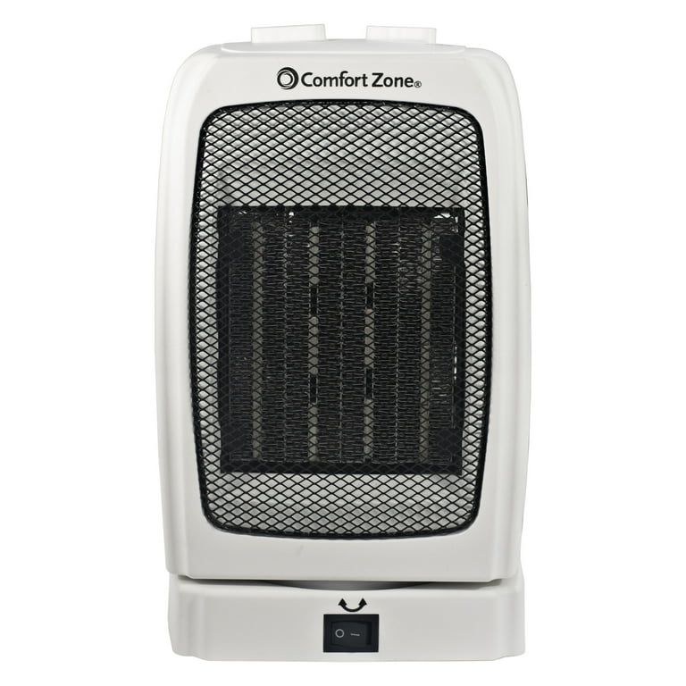 Comfort Zone Energy-Save 120V Oscillating Ceramic Heater, White