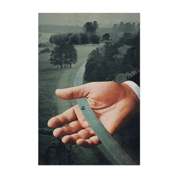 Comfort Zone - England United Kingdom Collage Surrealism Vintage Landscape Forest Art Deco Car Unframed Wall Art Print 4 x 6 inches