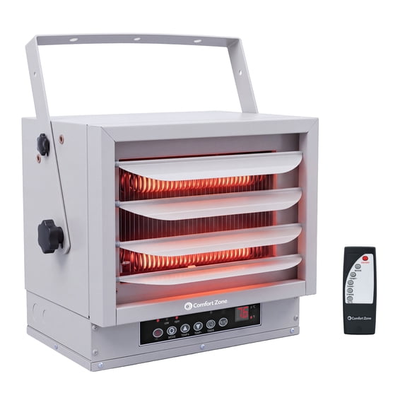 Comfort Zone 7,500W Digital Ceiling Mount Space Heater with Remote, 240v, Grey