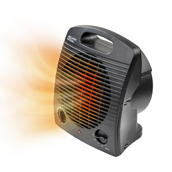Comfort Zone Portable Fan-Forced Space Heater with Thermostat, Black