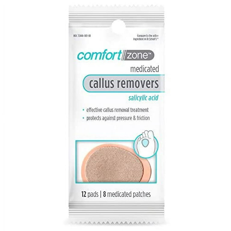 Comfort Zone Medicated Callus Removers, Effective Callus Removal Treatment  with Salicylic Acid, 8 Medicated Patches and 12 Protective Pads