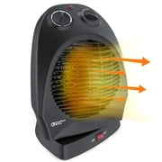Comfort Zone Fan-Forced Oscillating Space Heater with Thermostat, Black