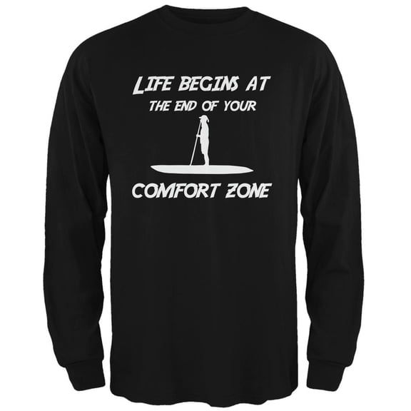 Comfort Zone Paddle Board Black Adult Long Sleeve T-Shirt - Small