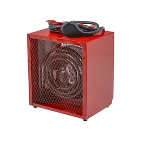 Comfort Zone Large Portable Fan Forced Industrial Workshop Space Heater, Red