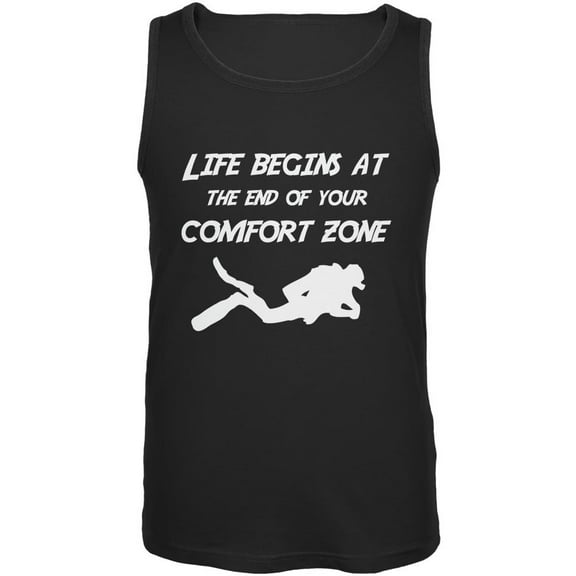 Comfort Zone Scuba Diving Black Adult Tank Top - Small