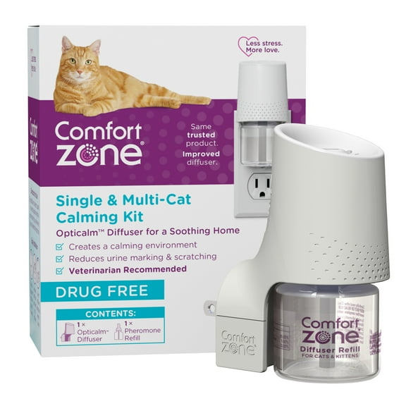 Comfort Zone Single & Multi-Cat Calming Diffuser: 1 Pheromone Diffuser & 1 Refills (30 Days)