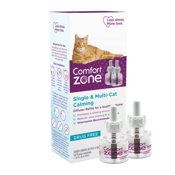 Comfort Zone Single & Multi-Cat Calming Diffuser Refills, 2-Pack (60 Days)
