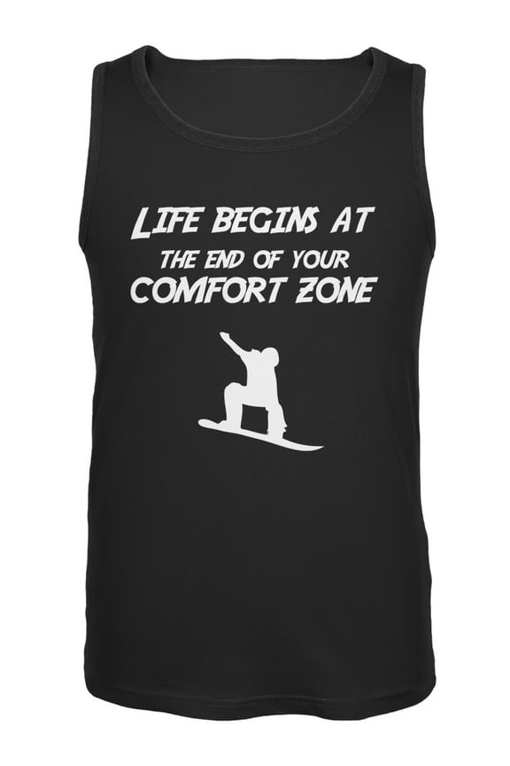 Comfort Zone Snowboarding Black Adult Tank Top - Medium