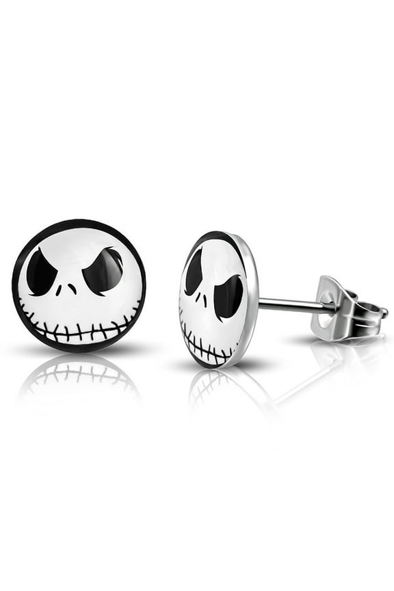 Round Circle Button Stud Post Earrings, Stainless Steel, 0.39''