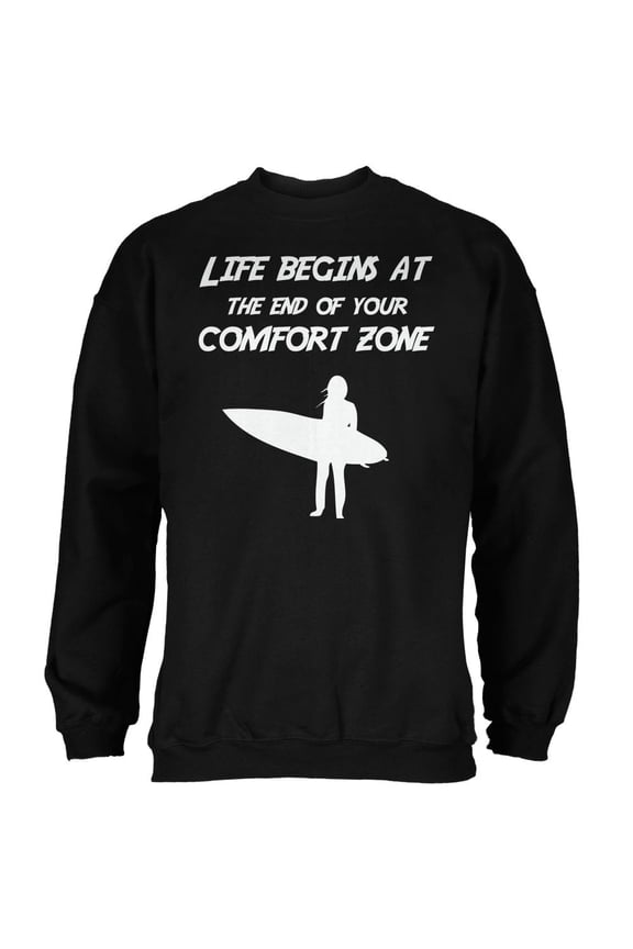 Comfort Zone Surfer Black Adult Sweatshirt - X-Large