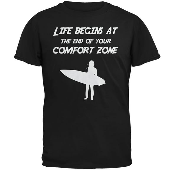 Comfort Zone Surfer Black Adult T-Shirt - 2X-Large