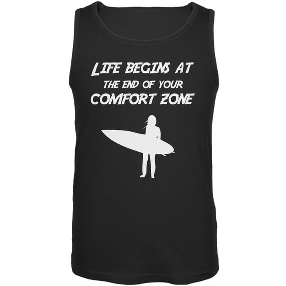 Comfort Zone Surfer Black Adult Tank Top - Small