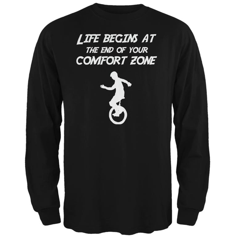 Comfort Zone Unicycle Black Adult Long Sleeve T-Shirt - Large