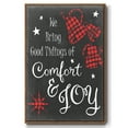 thumbnail image 1 of Comfort and Joy in Red - Framed Gallery Wrapped Holiday Canvas - 27 x 41 - Rosewood Frame, 1 of 8