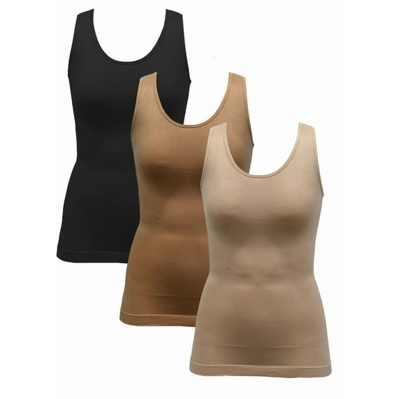 Comfort by Real Women's Seamless Shaping Camisole, 3-Pack