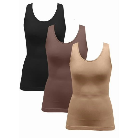 Comfort by Real Women's Seamless Shaping Camisole, 3-Pack