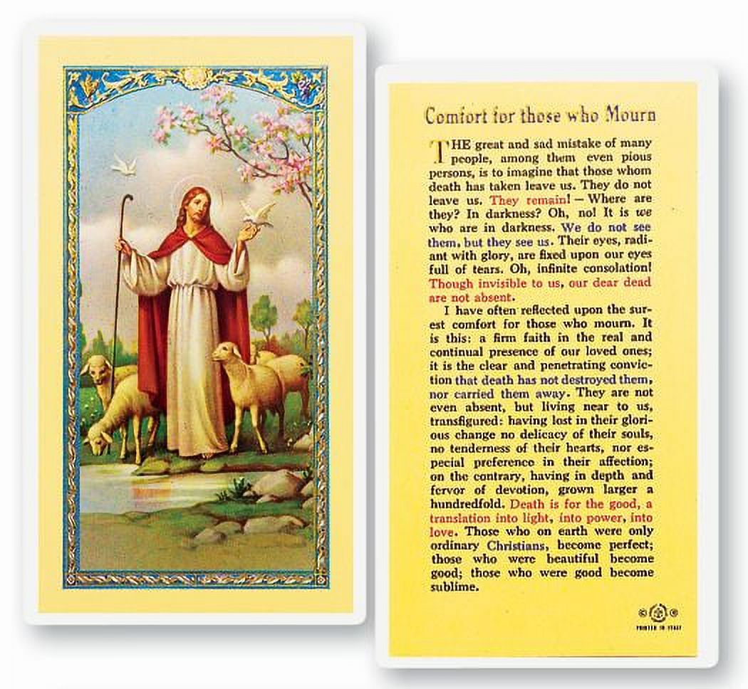 Comfort for Those Who Mourn Laminated Catholic Prayer Holy Card with Prayer on Back, Pack of 25 ...