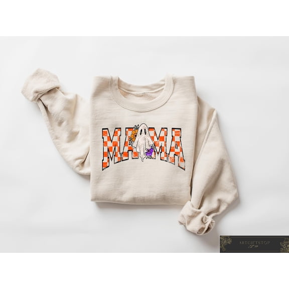Comfort season Mama Sweatshirt, Checkered Mama Tshirt, season Ghost Shirt, Floral Ghost Mama Tee, Spooky Mama Shirt, for Mom, F3866 All Size S-5Xl