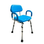 ComfortAble(tm) Deluxe Bath / Shower Chair PADDED with Armrests - SOLID BLUE - Commercial Quality