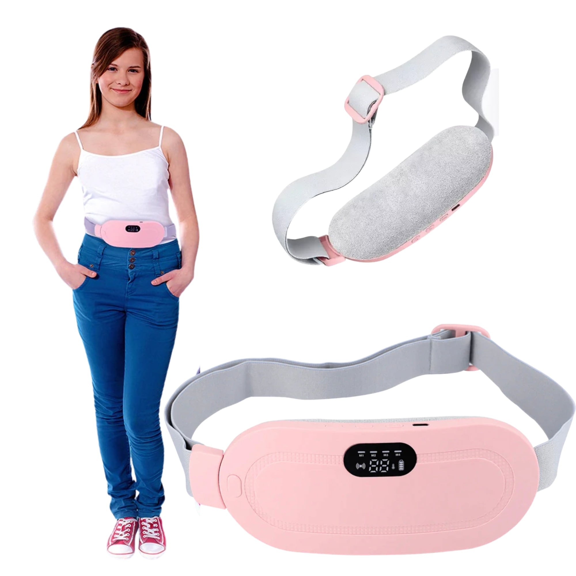 ComfortEase on-the-go Pink Heating Pad for Discomfort , 4 Massage, 3 Temp Modes-Body Treats by Shay