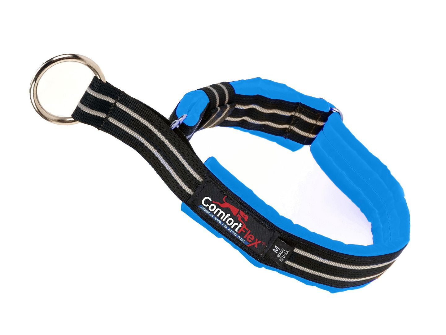 ComfortFlex American Made Fully Padded Reflective Adjustable Flat Nylon Martingale Type Limited Slip Collar for Active Dogs Raven Black Small Walmart