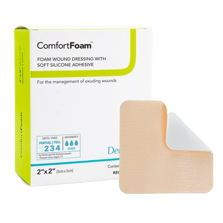ComfortFoam Foam Dressing 2 x 2" Square Polyurethane Foam 44220 10 per Box