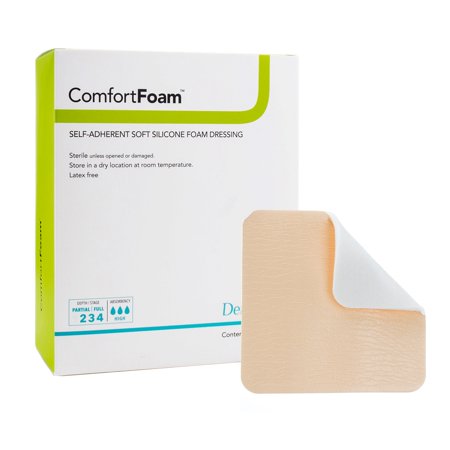 ComfortFoam Foam Dressing 4 x 5" Rectangle Polyurethane Foam 44450 10 per Box