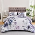 ComfortLiving Floral Comforter Set King Size 3 Piece Purple Flower