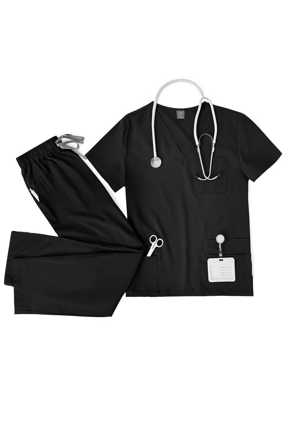 ComfortMax V-neck Double-layer Pocket Scrub for Doctors, Ultra Quick-dry for Busy Shifts