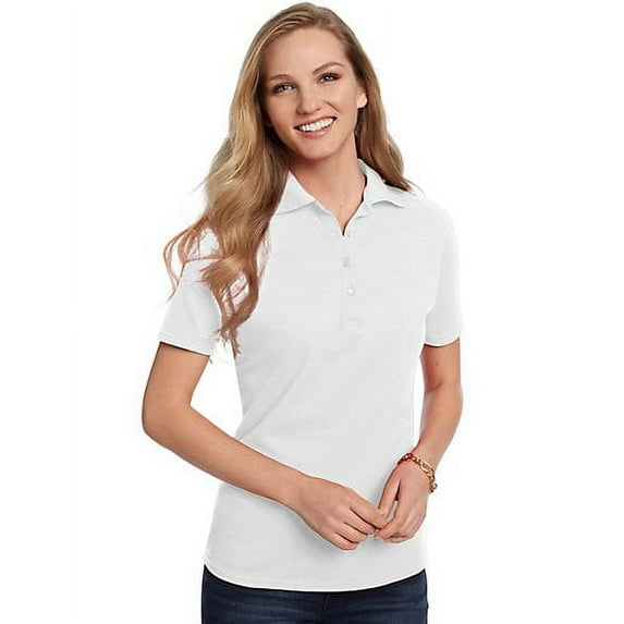 ComfortSoft� Cotton Pique Women's Polo Shirt S WH