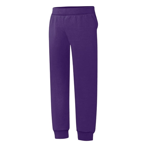 Hanes EcoSmart Girls' Jogger Sweatpants Purple Thora L