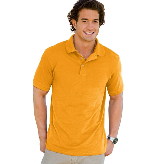 ComfortSoft Men`s Cotton Pique` Polo - Best-Seller, 055X, 2XL, Gold