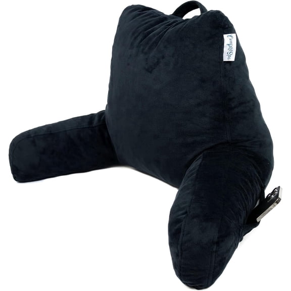 ComfortSpa Reading Pillow, Solid Print Bed Rest, Standard Size, Black, 1 Count
