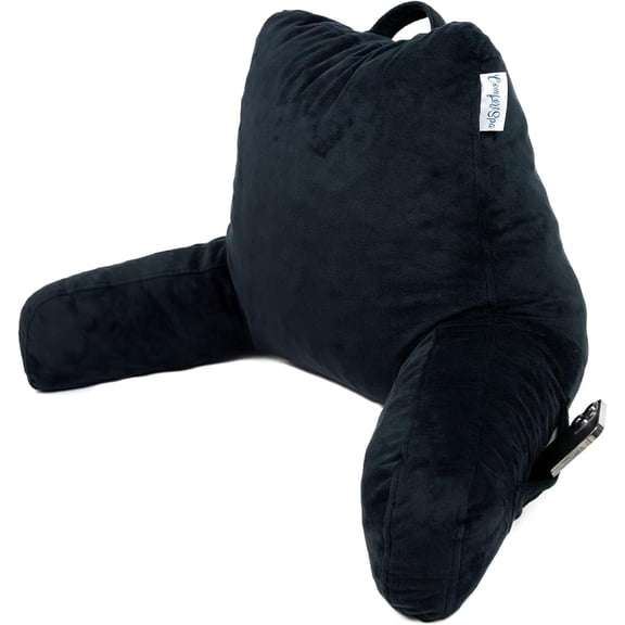 ComfortSpa Reading Pillow Black Solid Print Bed Rest, Standard Size, 1 Count