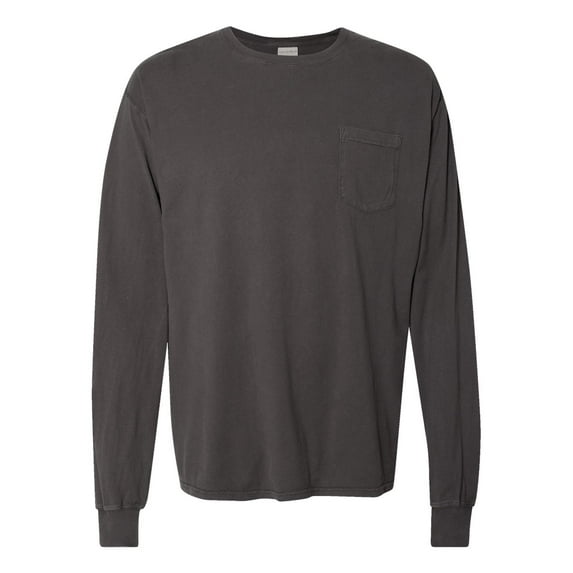 ComfortWash by Hanes GDH250 Unisex 5.5 oz., 100% Ringspun Cotton Garment-Dyed Long-Sleeve T-Shirt with Pocket (2 PACK)