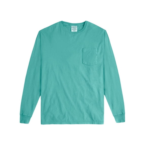 ComfortWash by Hanes GDH250 Unisex 5.5 oz., 100% Ringspun Cotton Garment-Dyed Long-Sleeve T-Shirt with Pocket (2 PACK)