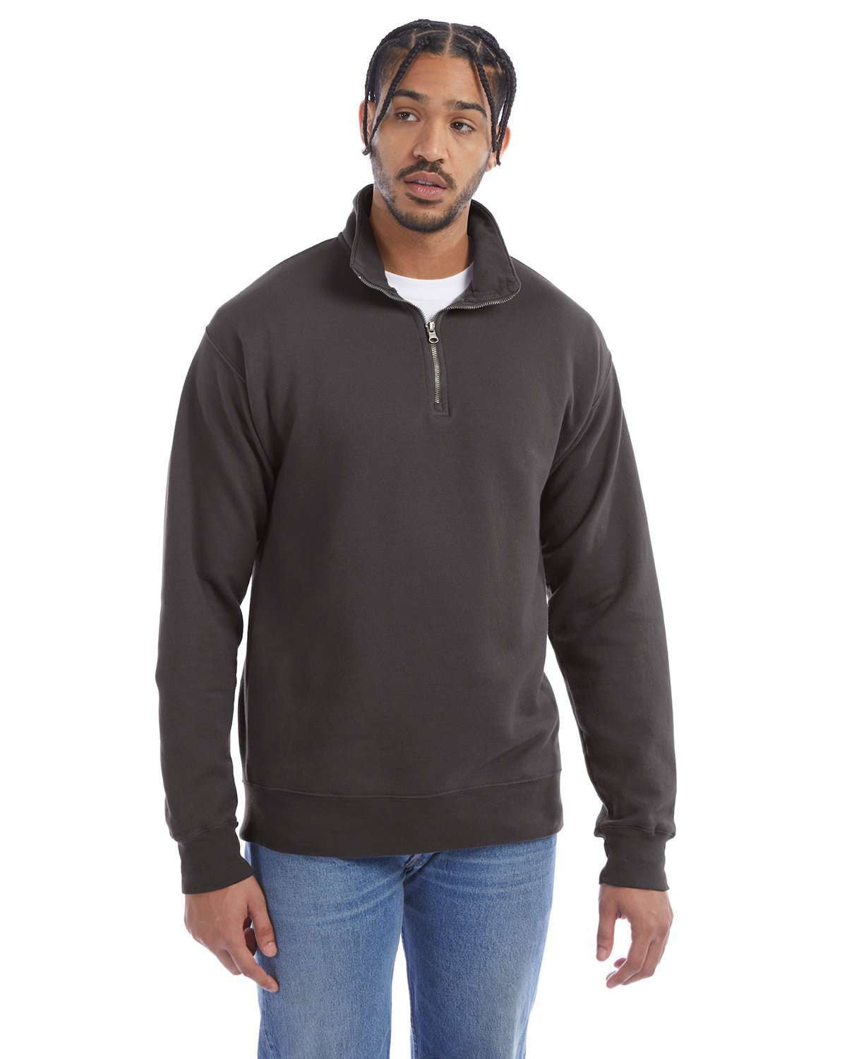 ComfortWash by Hanes GDH425 Garment-Dyed Quarter-Zip Sweatshirt
