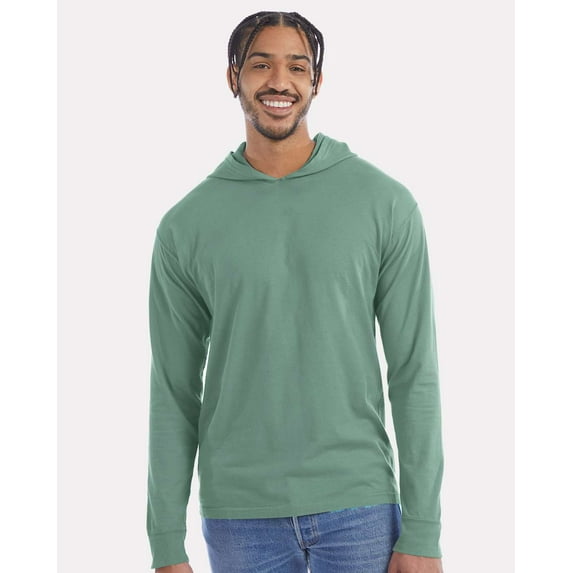 ComfortWash by Hanes Garment-Dyed Jersey Hooded Long Sleeve T-Shirt