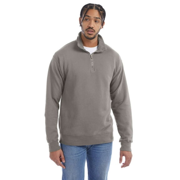 ComfortWash by Hanes - Garment-Dyed Quarter-Zip Sweatshirt - GDH425 - Concrete Grey