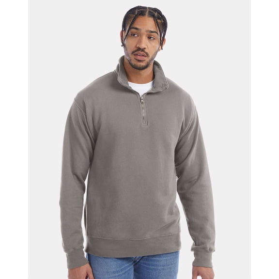 ComfortWash by Hanes Garment-Dyed Quarter-Zip Sweatshirt