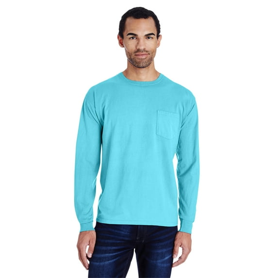 ComfortWash by Hanes Unisex 5.5 oz., 100% Ringspun Cotton Garment-Dyed Long-Sleeve T-Shirt with Pocket - GDH250