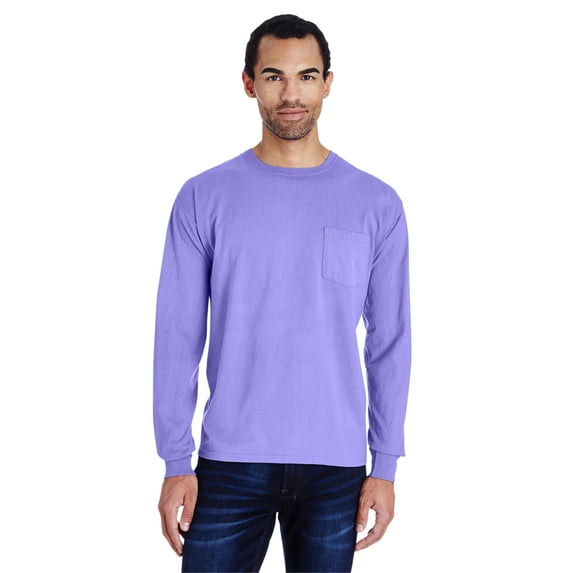 ComfortWash by Hanes Unisex 5.5 oz., 100% Ringspun Cotton Garment-Dyed Long-Sleeve T-Shirt with Pocket - GDH250