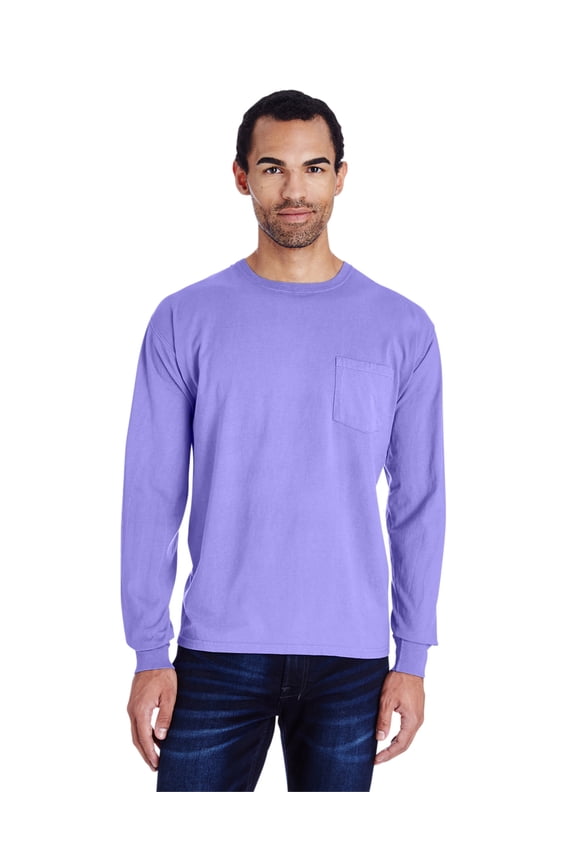 ComfortWash by Hanes Unisex 5.5 oz., 100% Ringspun Cotton Garment-Dyed Long-Sleeve T-Shirt with Pocket - GDH250